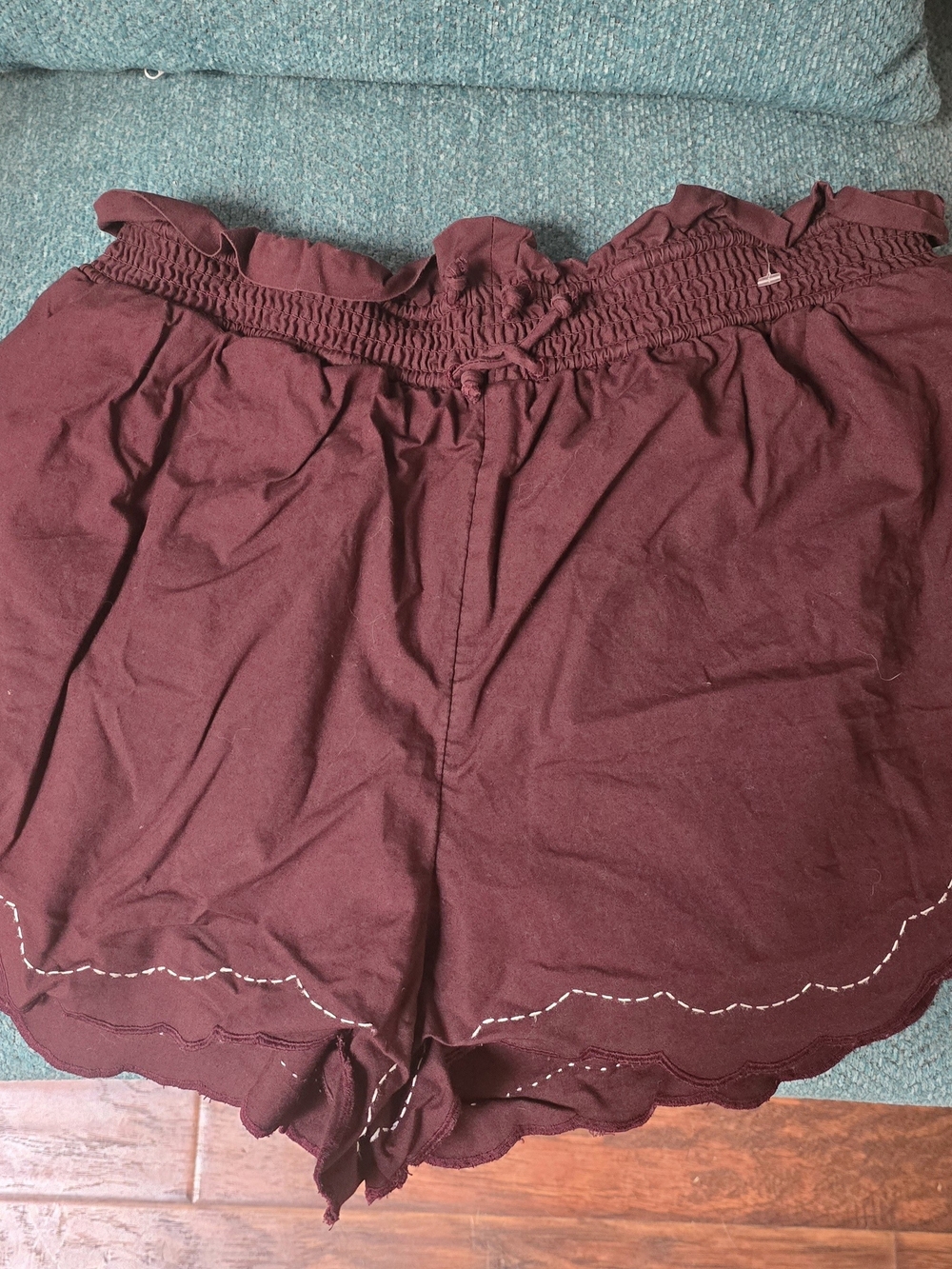 Anthropologie Scalloped Hem High-Waist Shorts